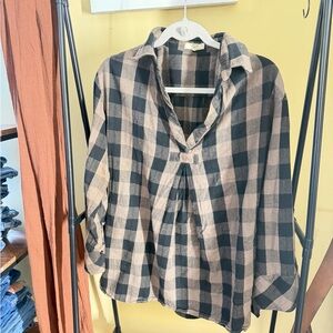 Plaid Button-Up Shirt